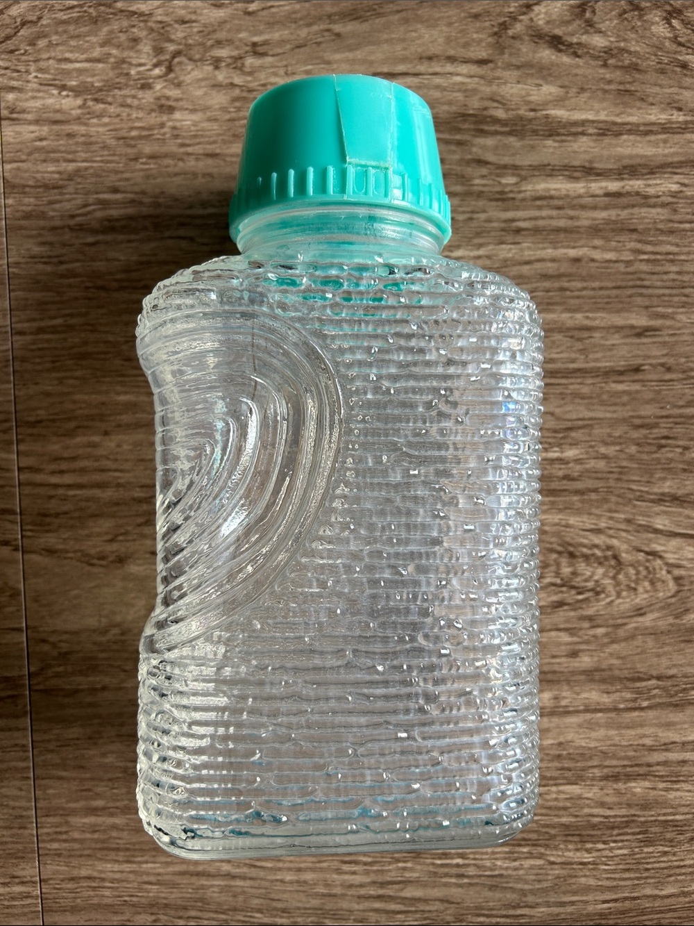 Anchor Hocking Textured Glass Bottle with Teal Lid